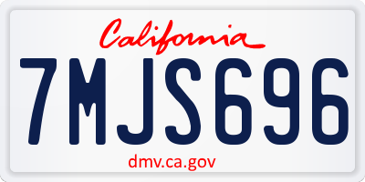CA license plate 7MJS696