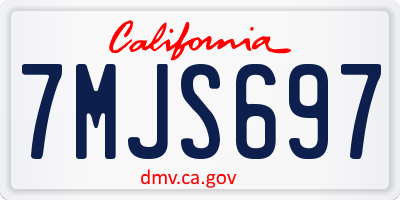 CA license plate 7MJS697