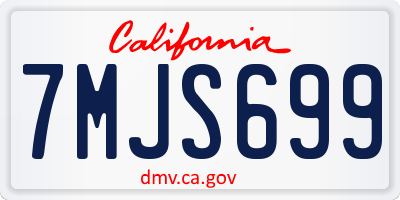 CA license plate 7MJS699