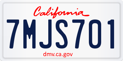 CA license plate 7MJS701