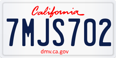 CA license plate 7MJS702