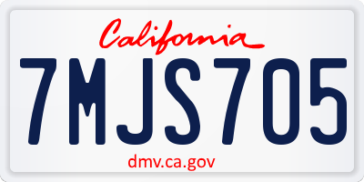 CA license plate 7MJS705