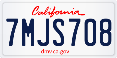 CA license plate 7MJS708