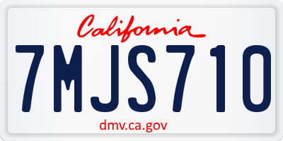 CA license plate 7MJS710
