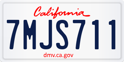 CA license plate 7MJS711