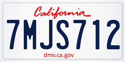 CA license plate 7MJS712