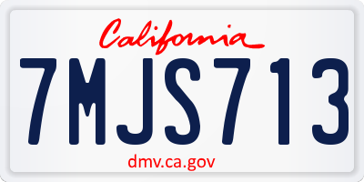 CA license plate 7MJS713