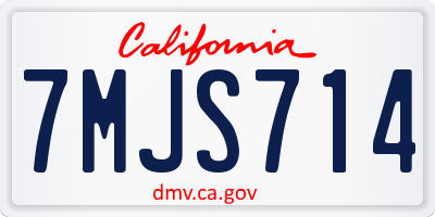 CA license plate 7MJS714