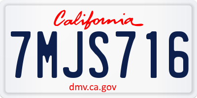 CA license plate 7MJS716
