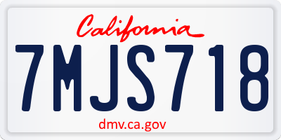CA license plate 7MJS718