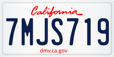CA license plate 7MJS719