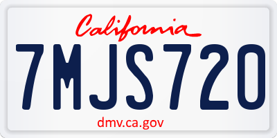 CA license plate 7MJS720
