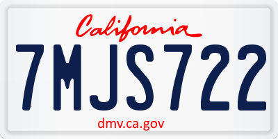 CA license plate 7MJS722