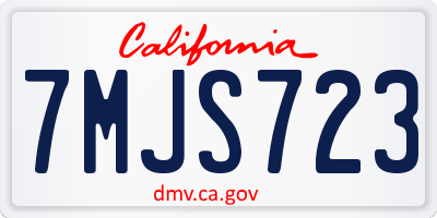 CA license plate 7MJS723
