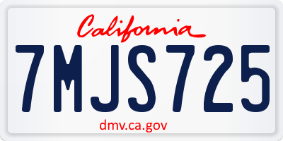 CA license plate 7MJS725