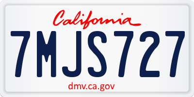 CA license plate 7MJS727