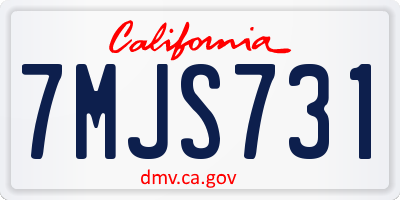 CA license plate 7MJS731