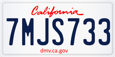 CA license plate 7MJS733