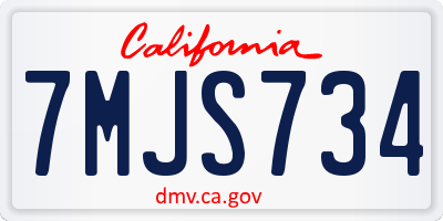 CA license plate 7MJS734