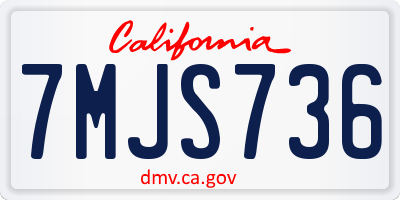 CA license plate 7MJS736