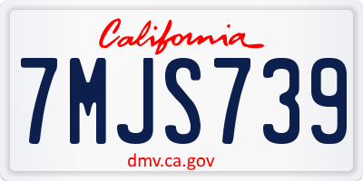 CA license plate 7MJS739