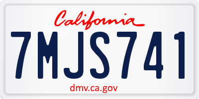CA license plate 7MJS741