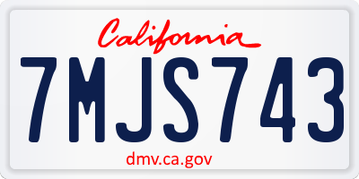 CA license plate 7MJS743