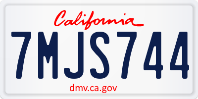 CA license plate 7MJS744