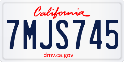 CA license plate 7MJS745