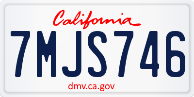 CA license plate 7MJS746