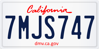 CA license plate 7MJS747