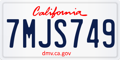 CA license plate 7MJS749