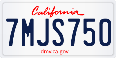 CA license plate 7MJS750