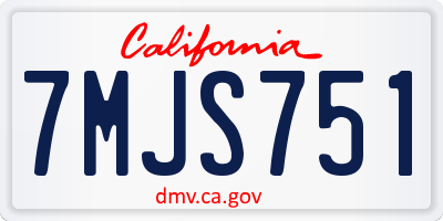 CA license plate 7MJS751