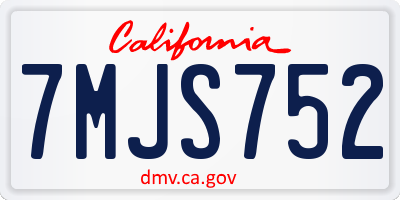 CA license plate 7MJS752