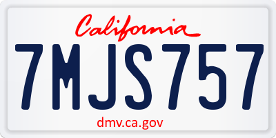 CA license plate 7MJS757