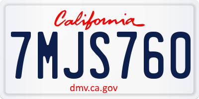 CA license plate 7MJS760