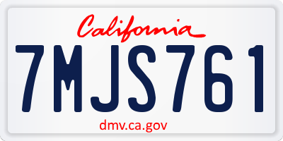 CA license plate 7MJS761