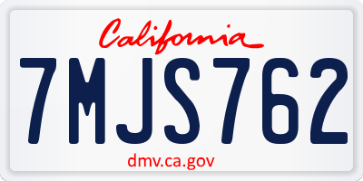 CA license plate 7MJS762
