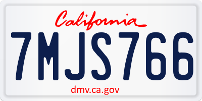 CA license plate 7MJS766