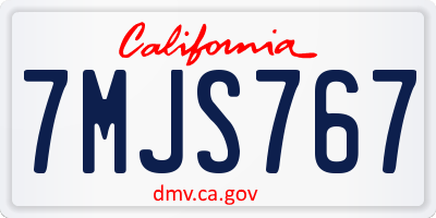 CA license plate 7MJS767