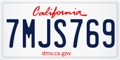 CA license plate 7MJS769