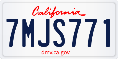 CA license plate 7MJS771