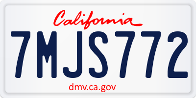 CA license plate 7MJS772