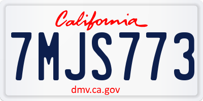 CA license plate 7MJS773