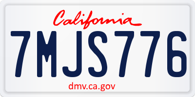 CA license plate 7MJS776