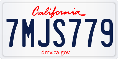 CA license plate 7MJS779