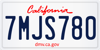 CA license plate 7MJS780