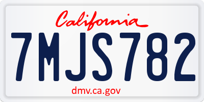 CA license plate 7MJS782