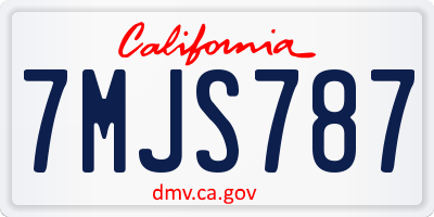 CA license plate 7MJS787